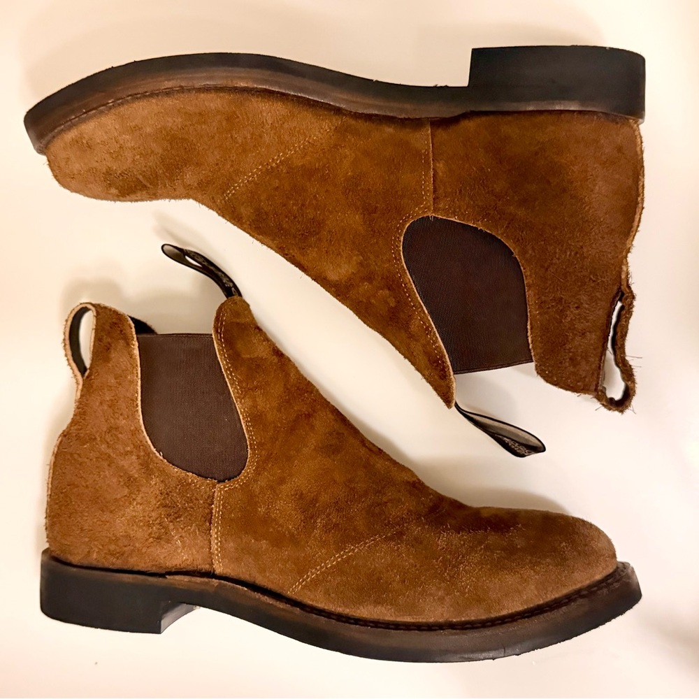 RRL Brown Suede Chelsea Boots